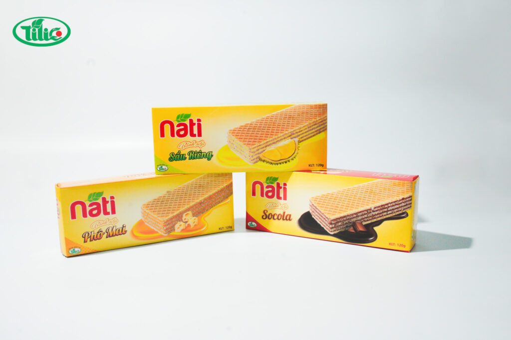 Bánh kem xốp NATI hộp 120g - bộ ba vị Sầu Riêng, Phô Mai, Socola